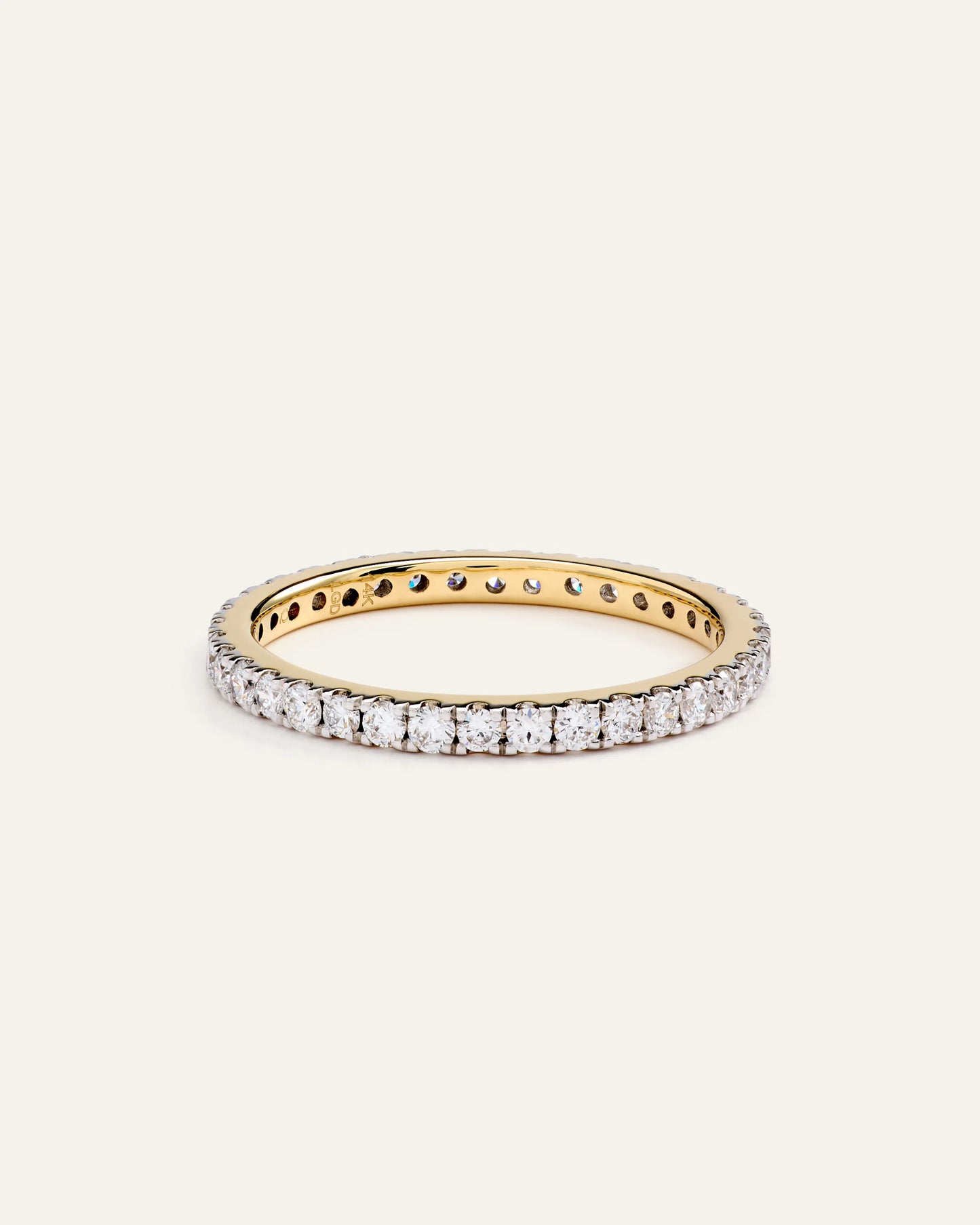 14K Gold Lab Grown Diamond Pave Eternity Band - 0.65ctw - 4 / Yellow Gold