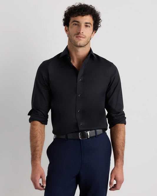 Organic Cotton Oxford Non-Iron Dress Shirt - S / Bold Black