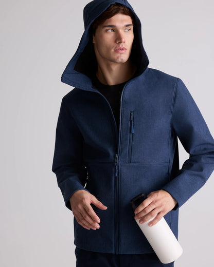 Softshell Fleece-Lined Full-Zip Hooded Jacket - XS / Heather Shady Charcoal
