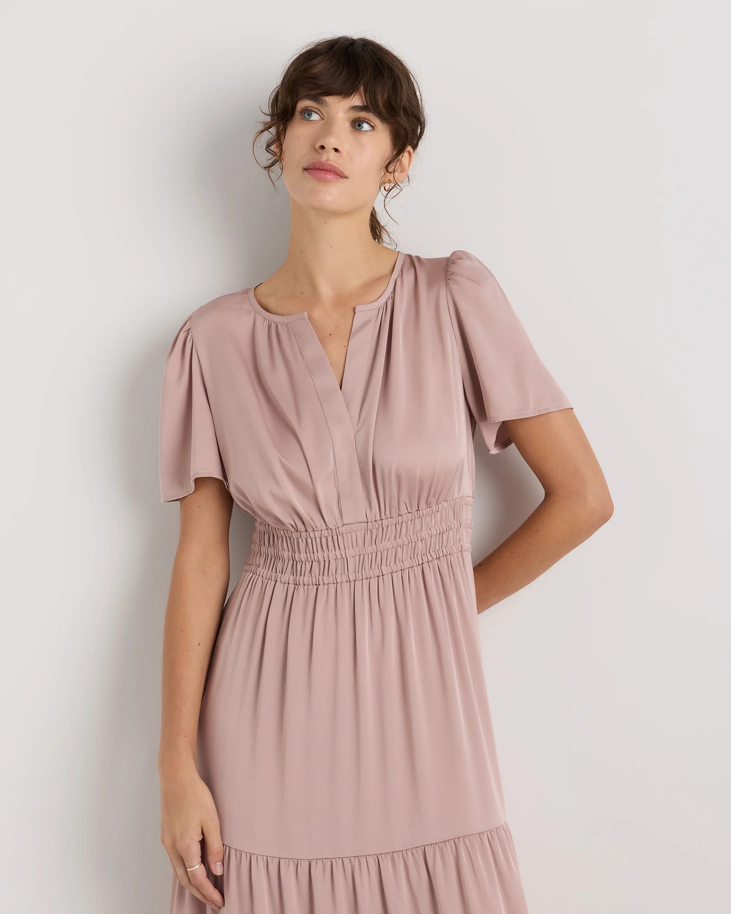 Washable Stretch Silk Tiered Maxi Dress - XS / Navy