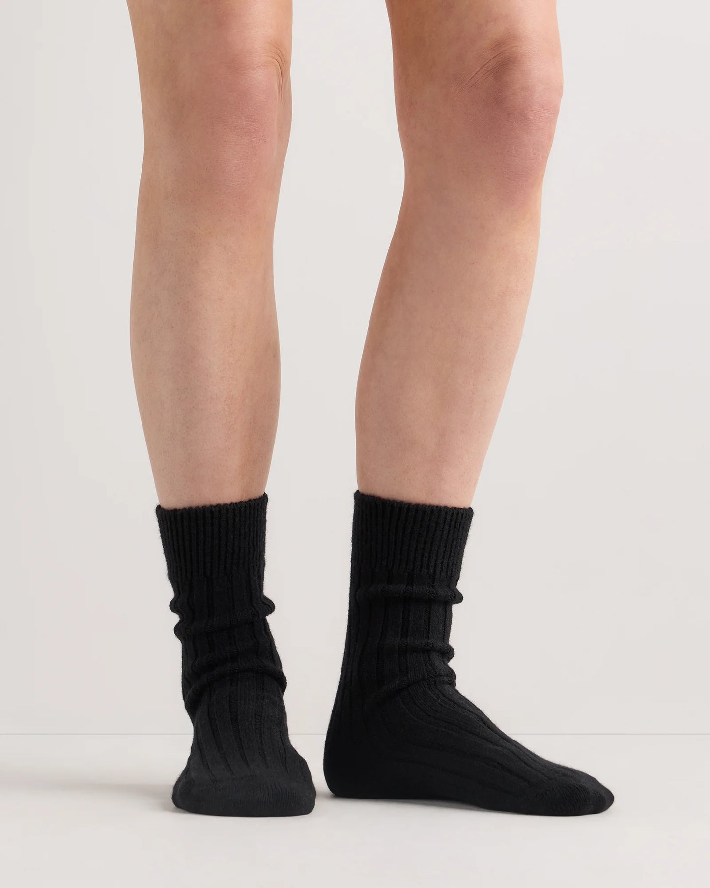 Merino Cashmere Blend Ribbed Crew Sock (3-Pack) - S / Solid Neutral Multi Pack