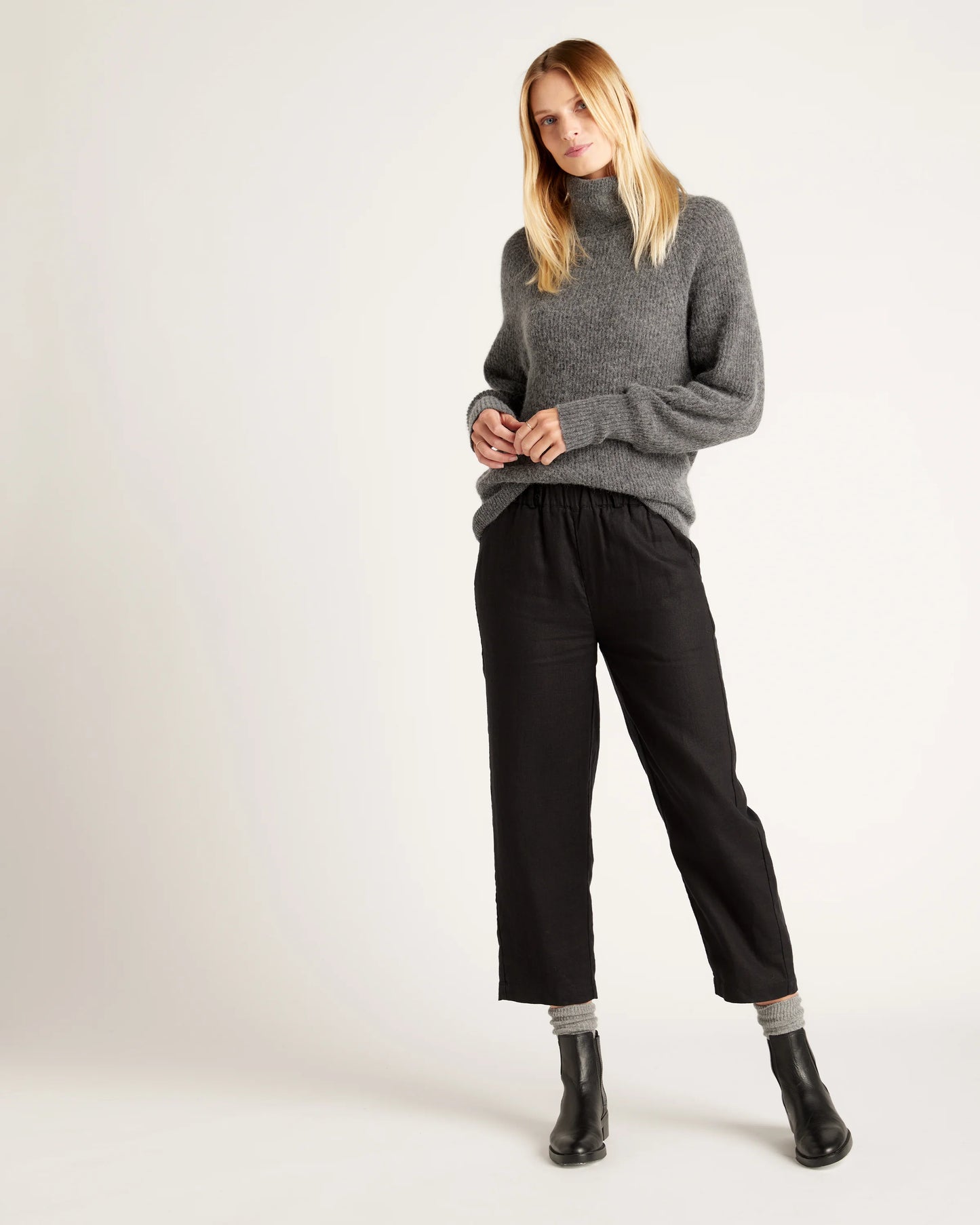 Baby Alpaca-Wool Turtleneck - XS / Light Grey