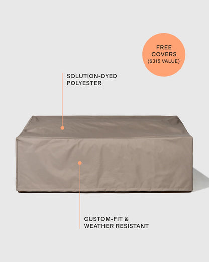 Solid Teak Outdoor Sofa - 72" / Natural Teak/Canvas
