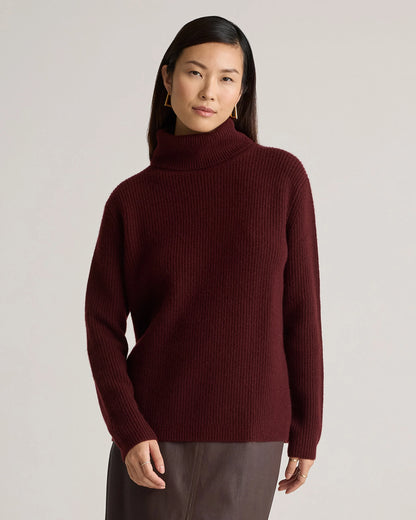 Mongolian Cashmere Fisherman Turtleneck Sweater - XS / Black