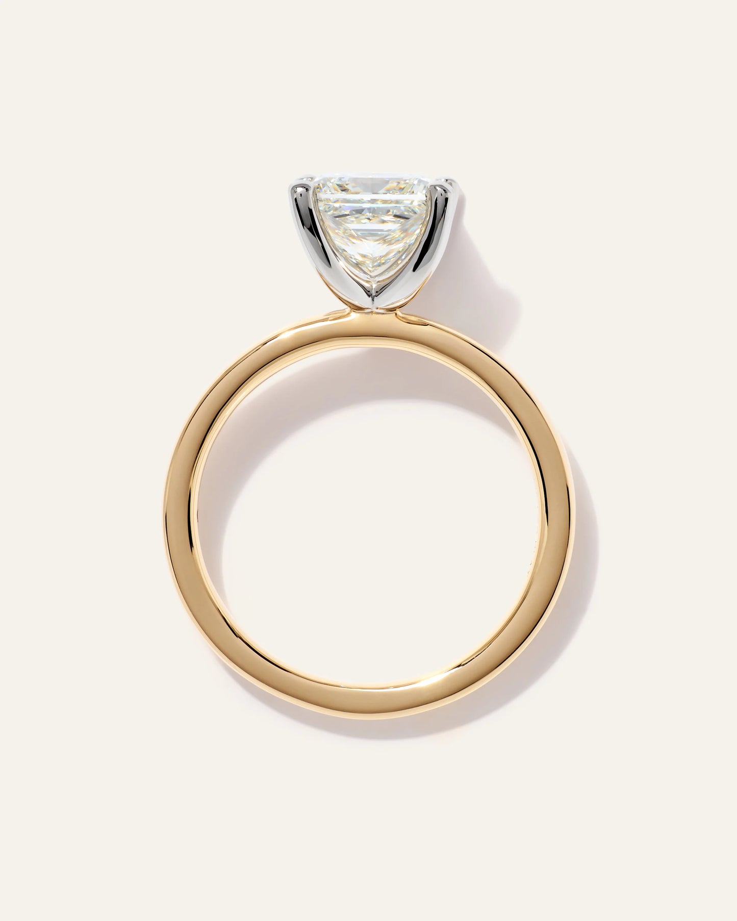 Lab Grown Diamond Princess Comfort Fit Engagement Ring - 2ct - 4 / Yellow Gold