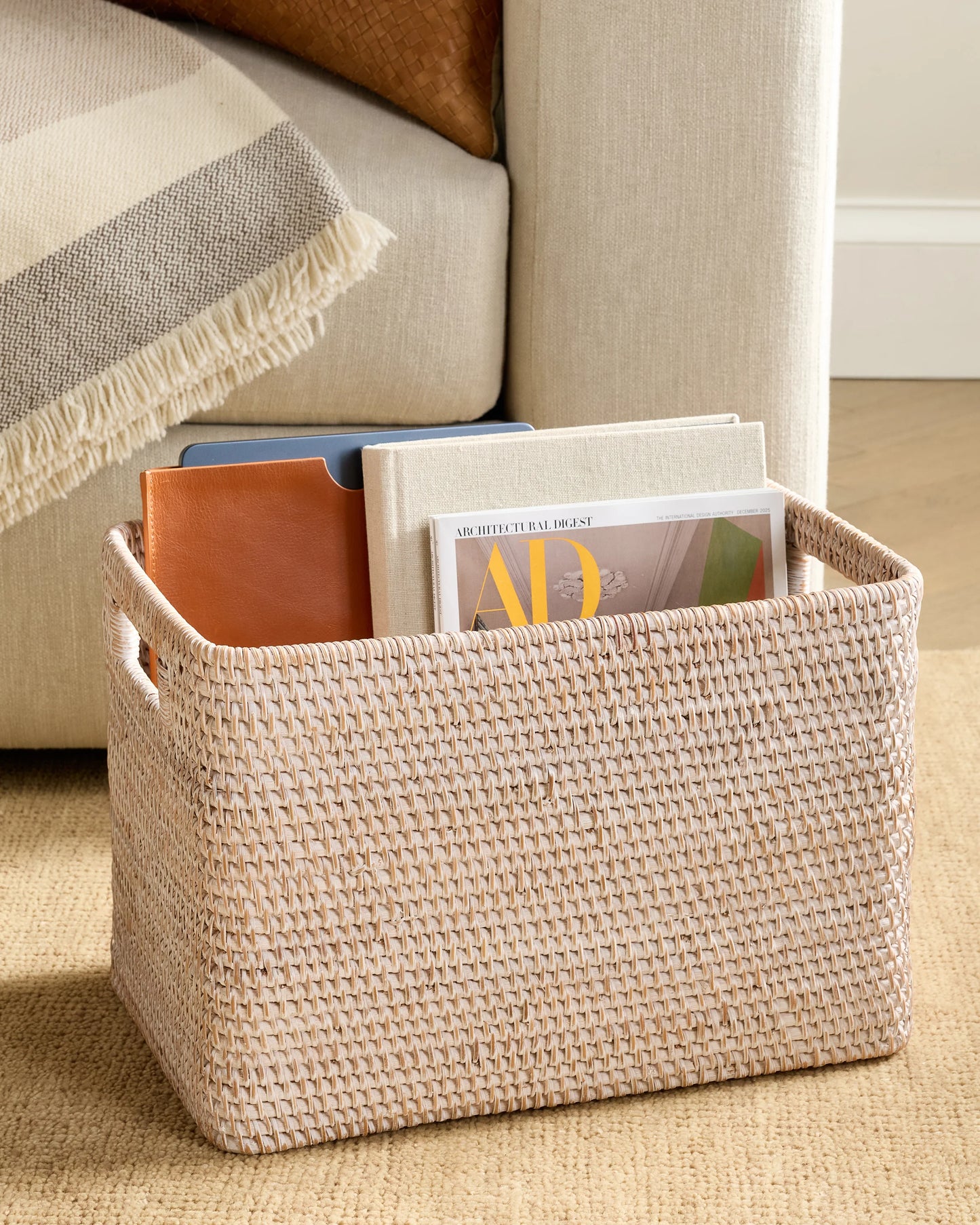 Handwoven Rattan Legal Size Storage Box - One Size / Natural