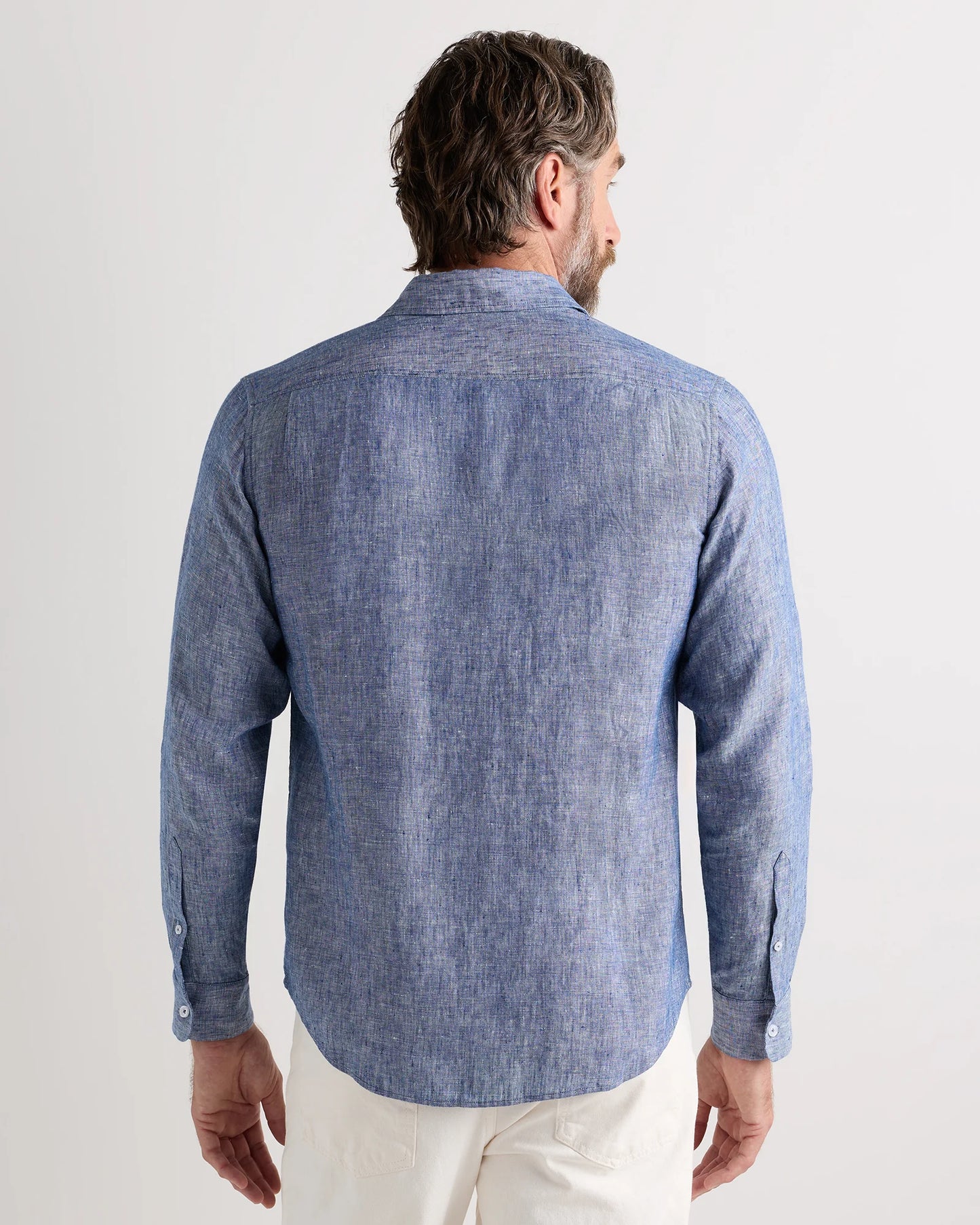 100% European Linen Relaxed Long Sleeve Shirt - XS / Flax