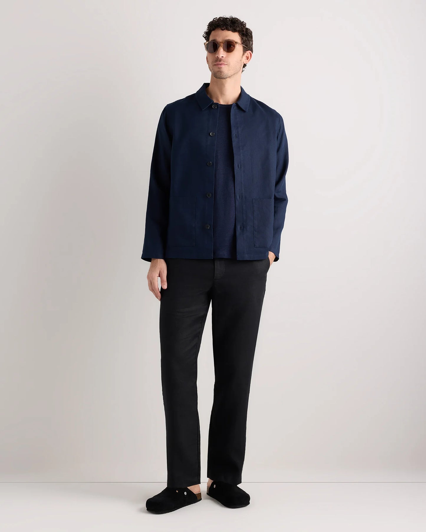 100% European Linen Trousers - 30X30 / Chambray Blue