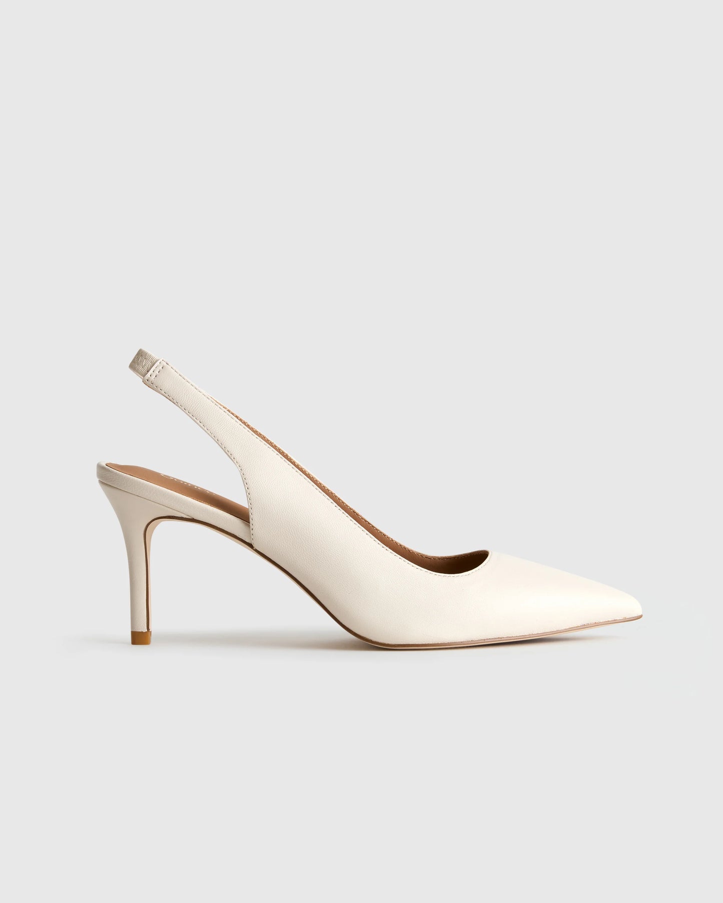 Italian Leather Slingback 75mm Heel - 5 / Black