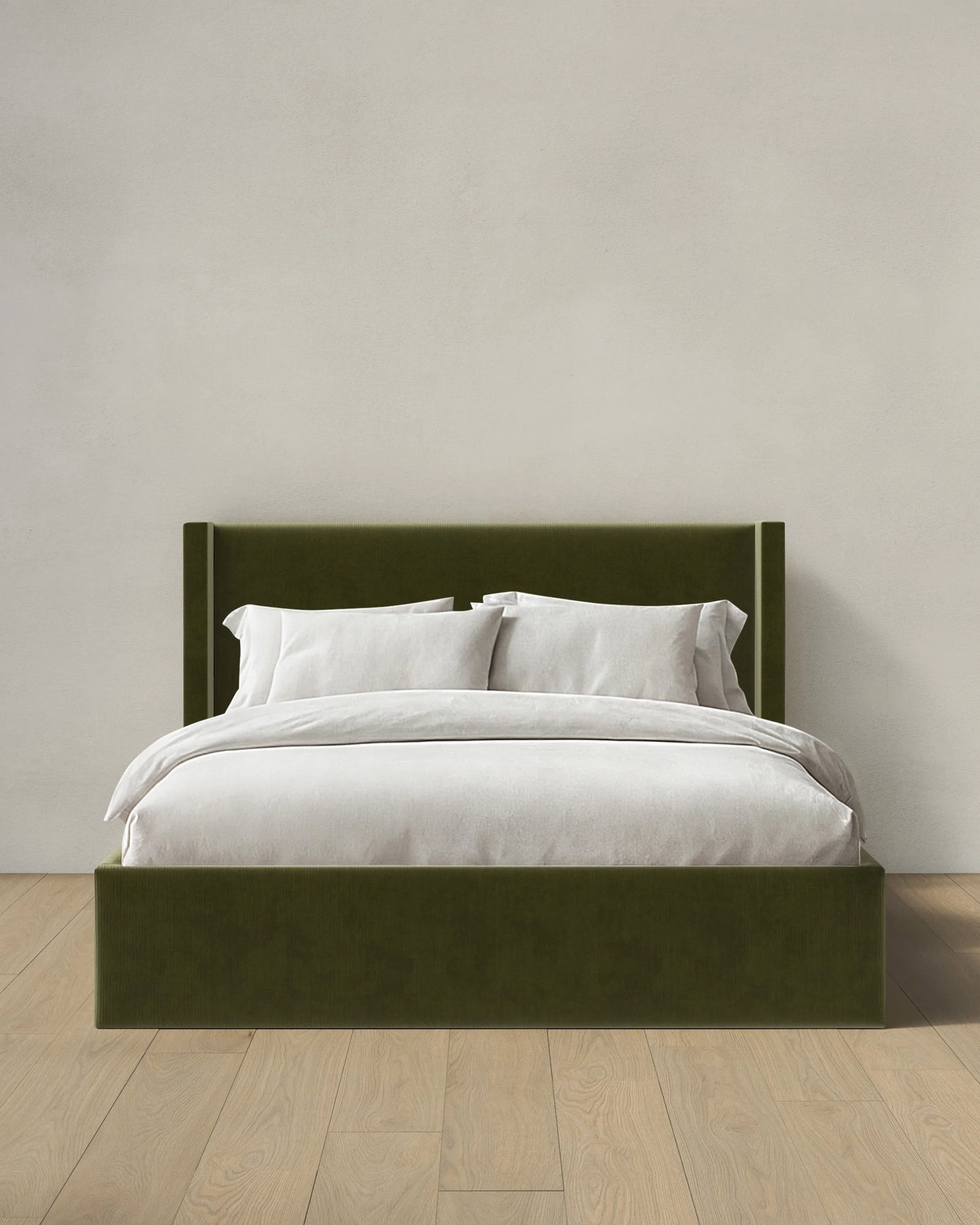 Wingback Bed in Performance Velvet - Full / Butterscotch