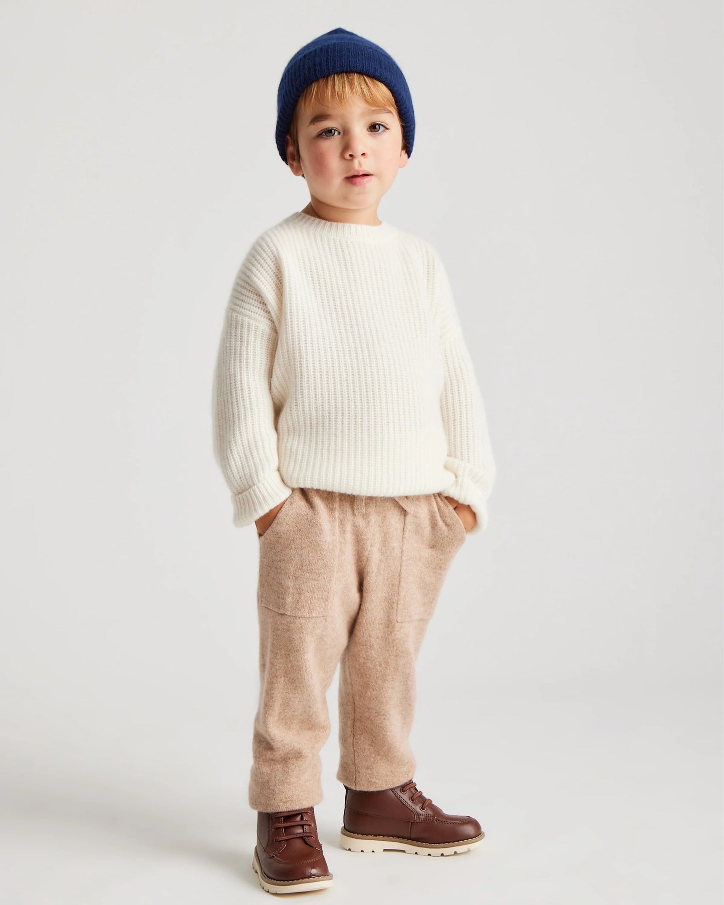 Washable Cashmere Fisherman Tunic Sweater - 2T / Ivory
