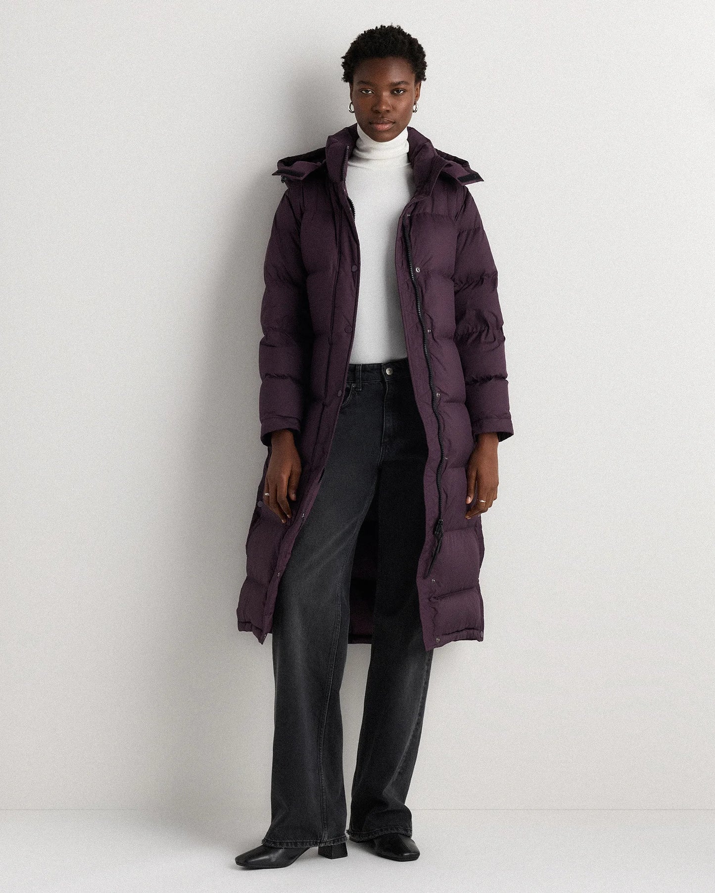 Responsible Down Long Puffer Jacket - XS / Black
