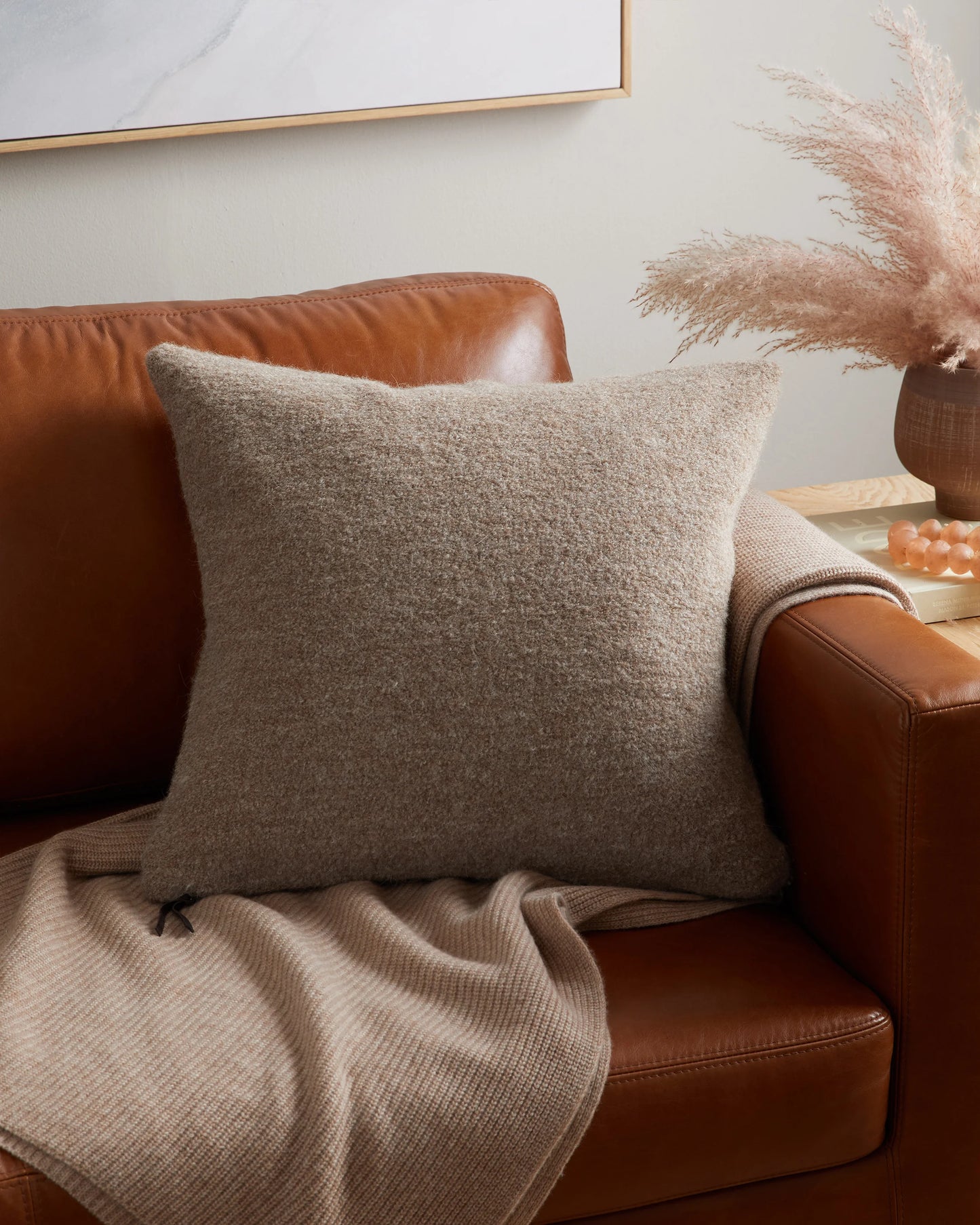 Alpaca Boucle Pillow Cover - 20x20 / Light Heather Grey