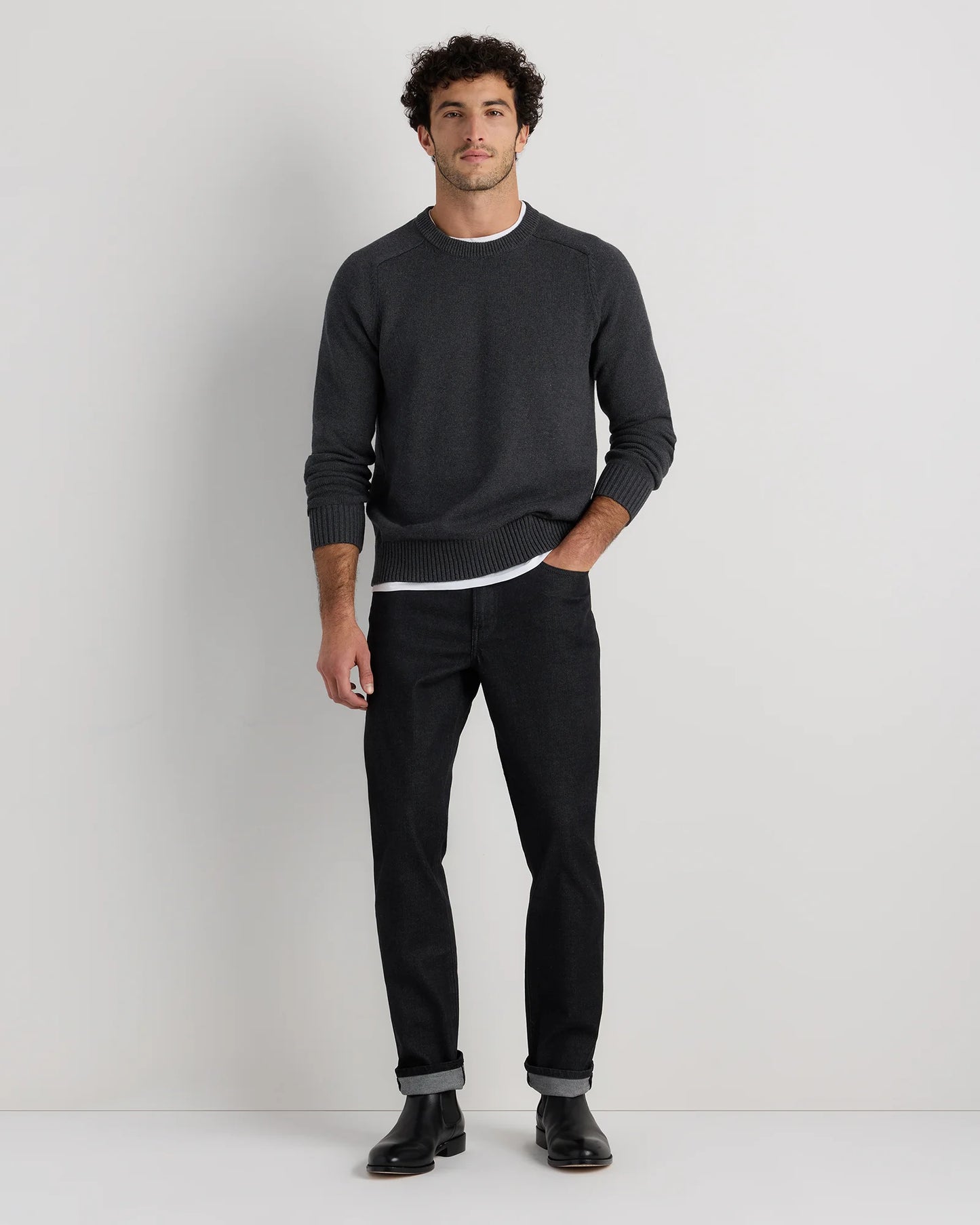 100% Organic Cotton Crewneck Sweater - S / Speckled Beige