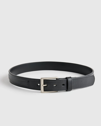 Hugo Contoured Leather Dress Belt - 30 / Hickory