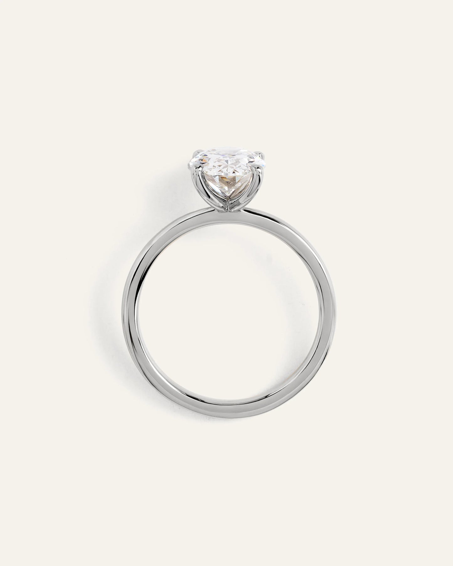 Lab Grown Diamond Oval Comfort Fit Engagement Ring - 2ct - 4 / Yellow Gold