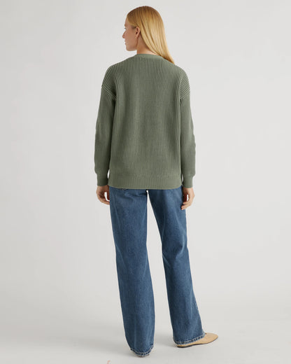 100% Organic Cotton Oversized Boyfriend Cardigan - XS / Speckled Beige