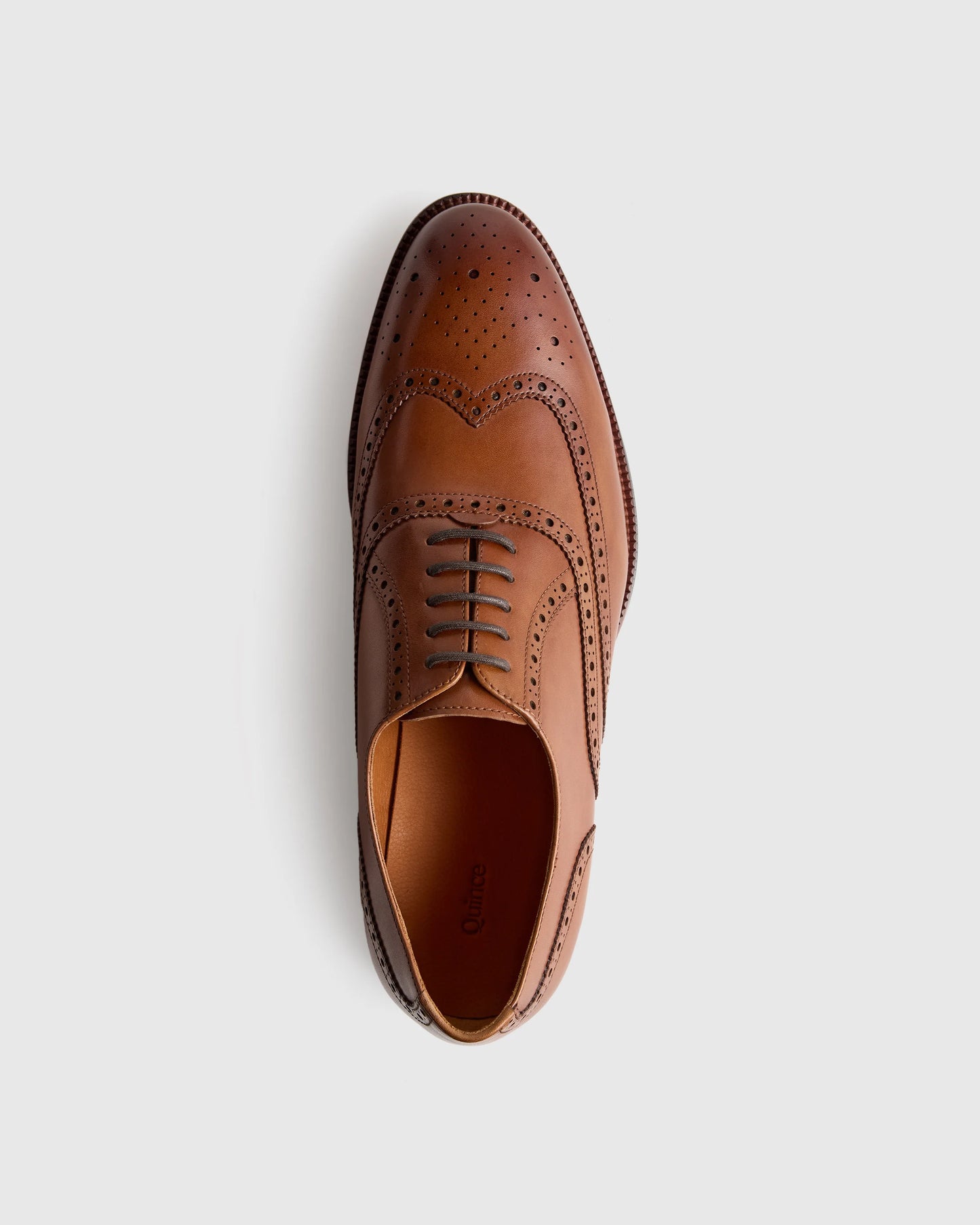 Italian Leather Wingtip Oxford - 7 / Cognac