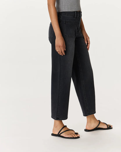 Bella Stretch Patch Pocket Wide Leg Jeans - 24 / Deep Sea Blue