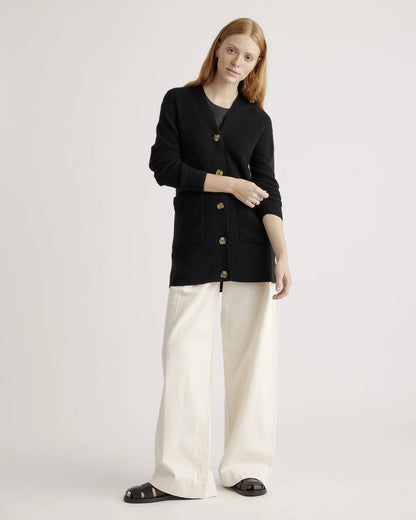 Baby Alpaca-Wool Oversized Cardigan - XS / Black