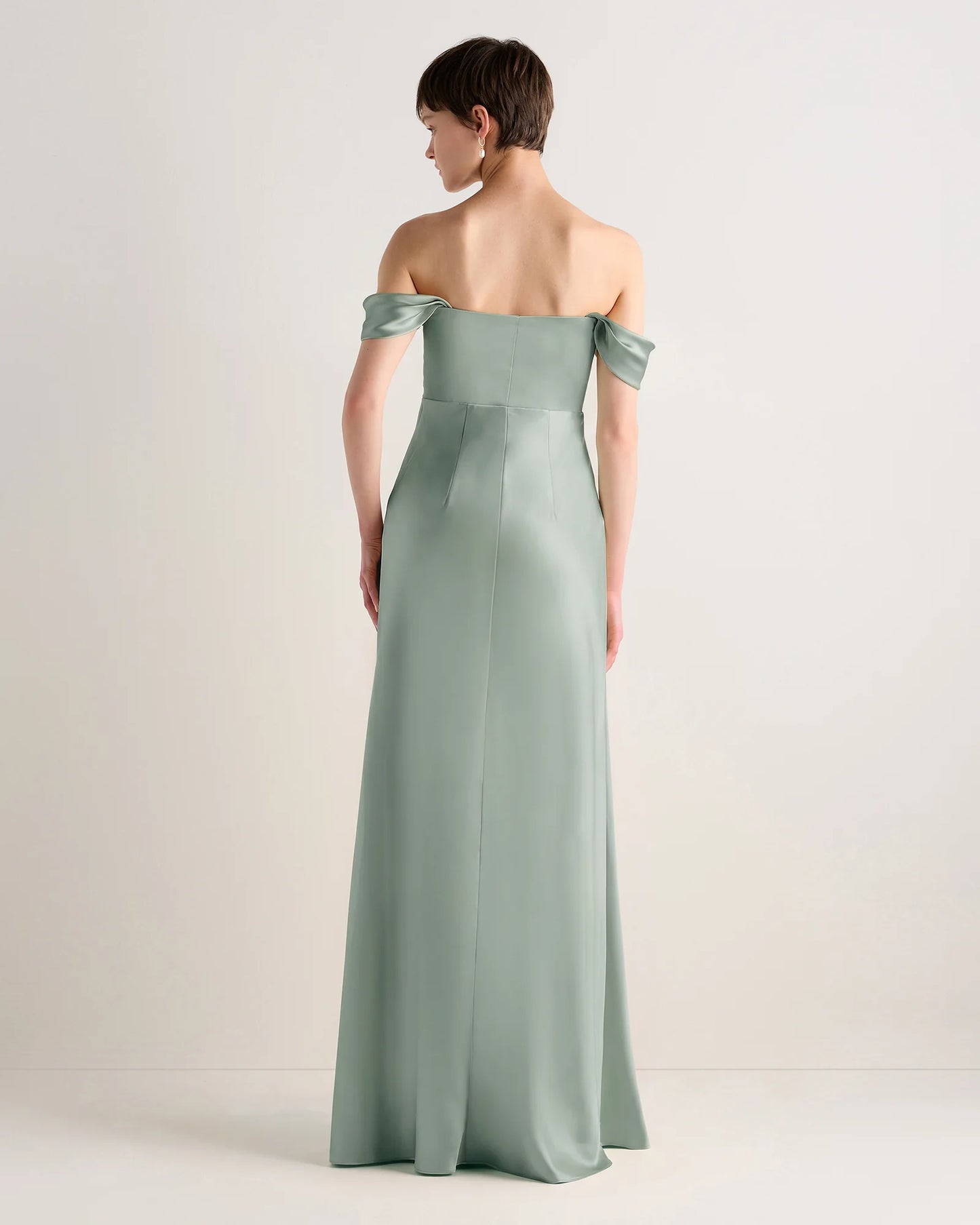 Aurora Stretch Satin Convertible Dress - 0 / Garden Sage Green