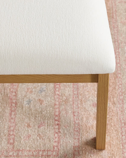 Solid Wood and Performance Fabric Dining Chair (Set of 2) - Set of 2 / Ivory/Natural