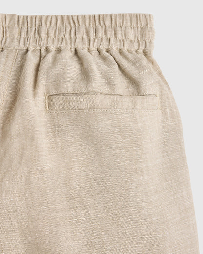 100% European Linen Drawstring Shorts - 6 / Vintage Pink Chambray