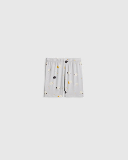 Bamboo Short Sleeve and Shorts Pajama Set - 12-18M / Lavender Hearts