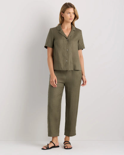 100% European Linen Pants - XS / White