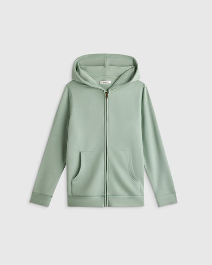 SuperSoft Fleece Zip Up Hoodie - 2T / Soft Sage
