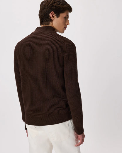Australian Merino Wool Half Zip Sweater - S / Heather Bone