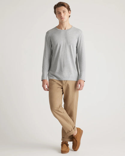 Cotton Modal Long Sleeve Tee - S / Heather Grey