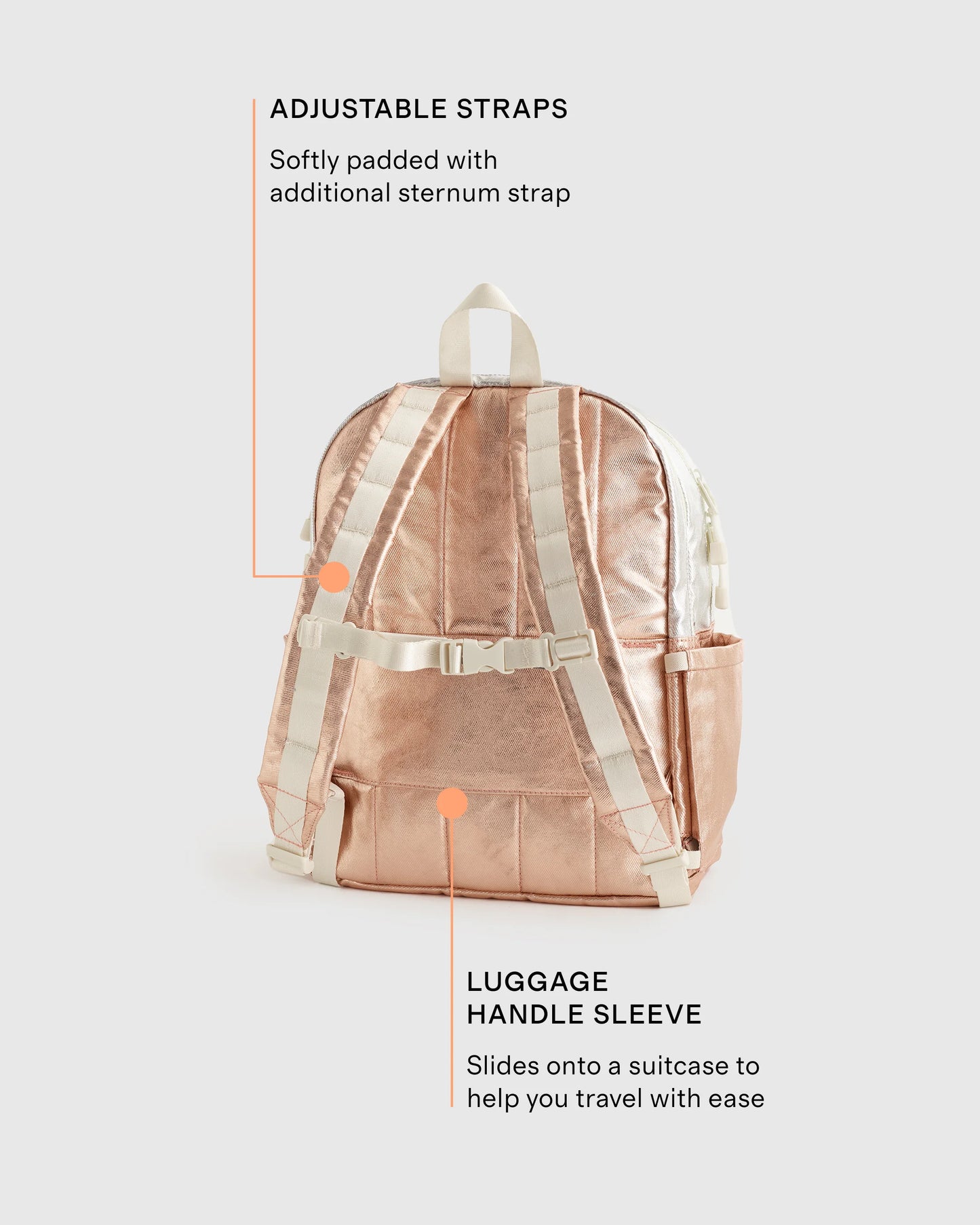 Recycled Double Pocket Backpack - One Size / Rainbow Clouds