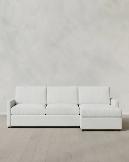 Brennan Chaise Sectional in Performance Basketweave - Right Arm / Flax