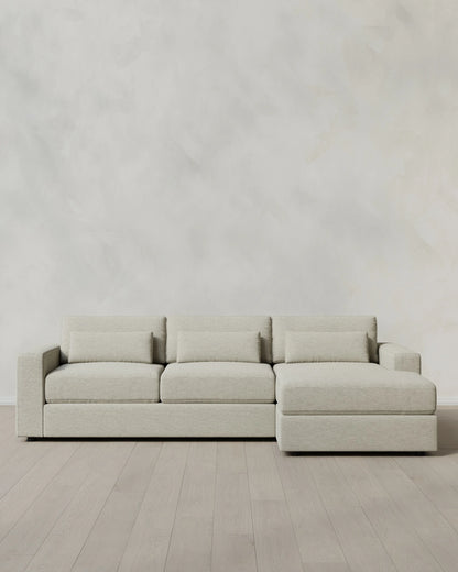 Ashford Deep Seat Chaise Sectional in Performance Basketweave - 119" Right Arm / Flax