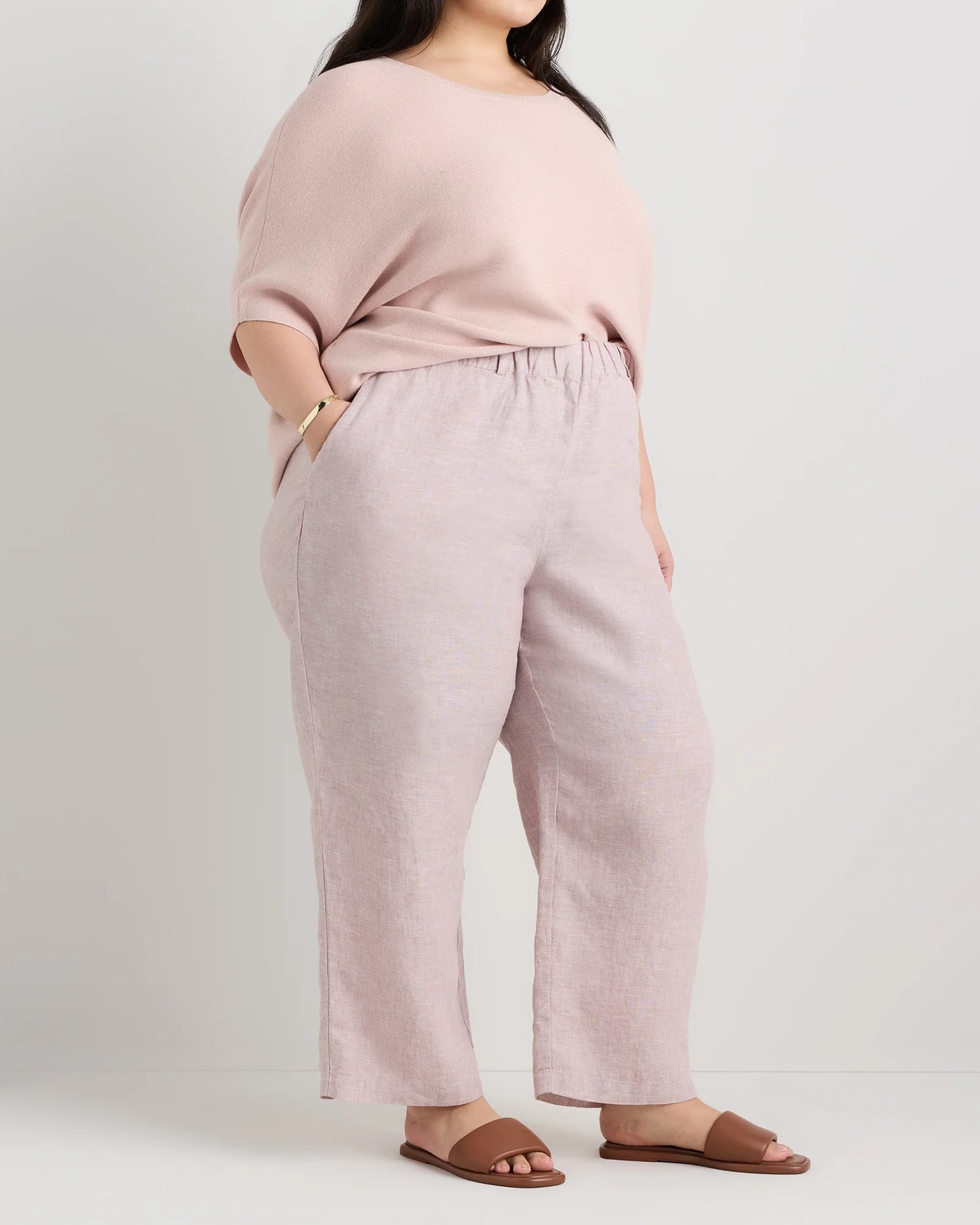 100% European Linen Pants - 1X / Bayberry Olive