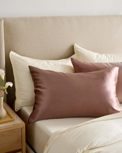 100% Mulberry Silk Pillowcase - Standard / White