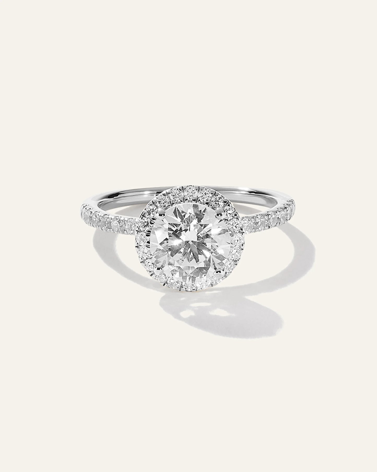 Lab Grown Diamond Round Halo Pave Engagement Ring - 1.50ct - 4 / Yellow Gold