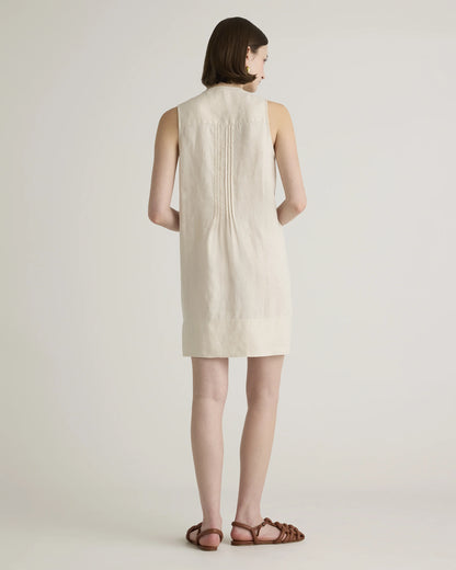 100% European Linen Sleeveless Swing Dress - XS / Classic Mini Gingham