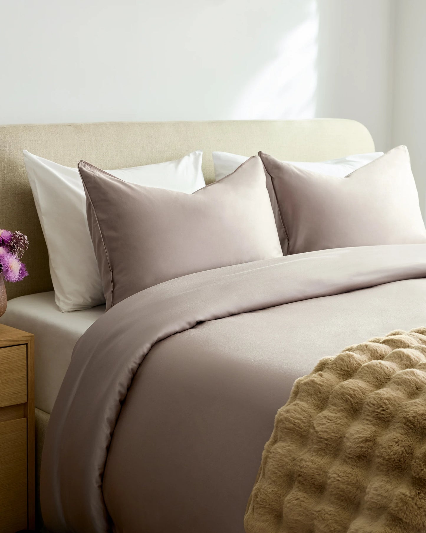 Organic Cotton Sateen Sham Set - Standard / Mineral