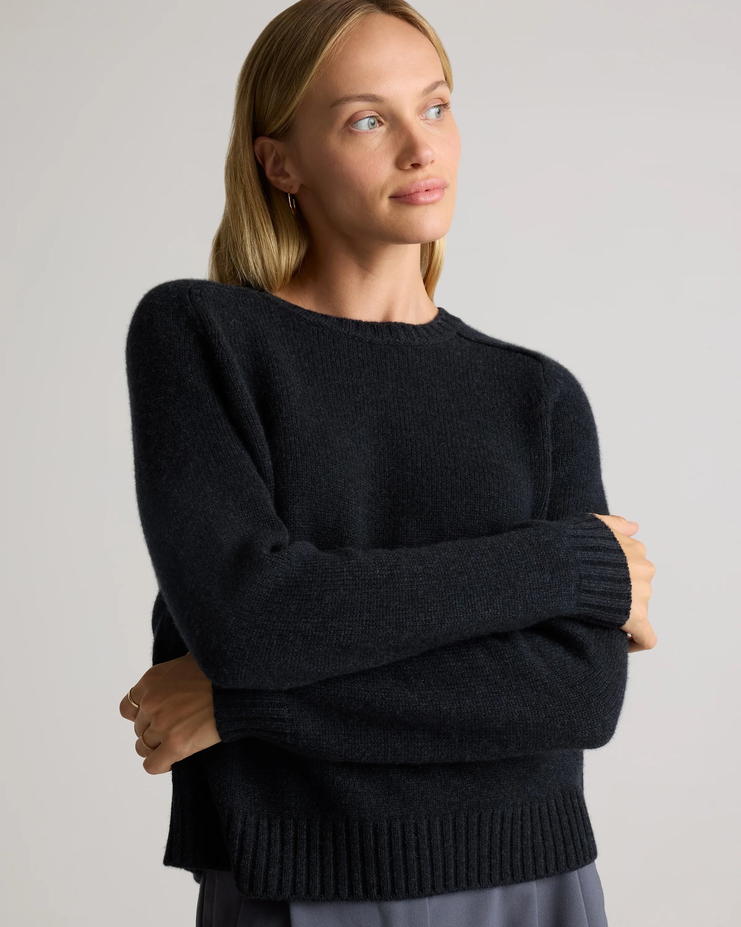Luxe Baby Cashmere Crewneck Sweater - XS / Creamy Cortado