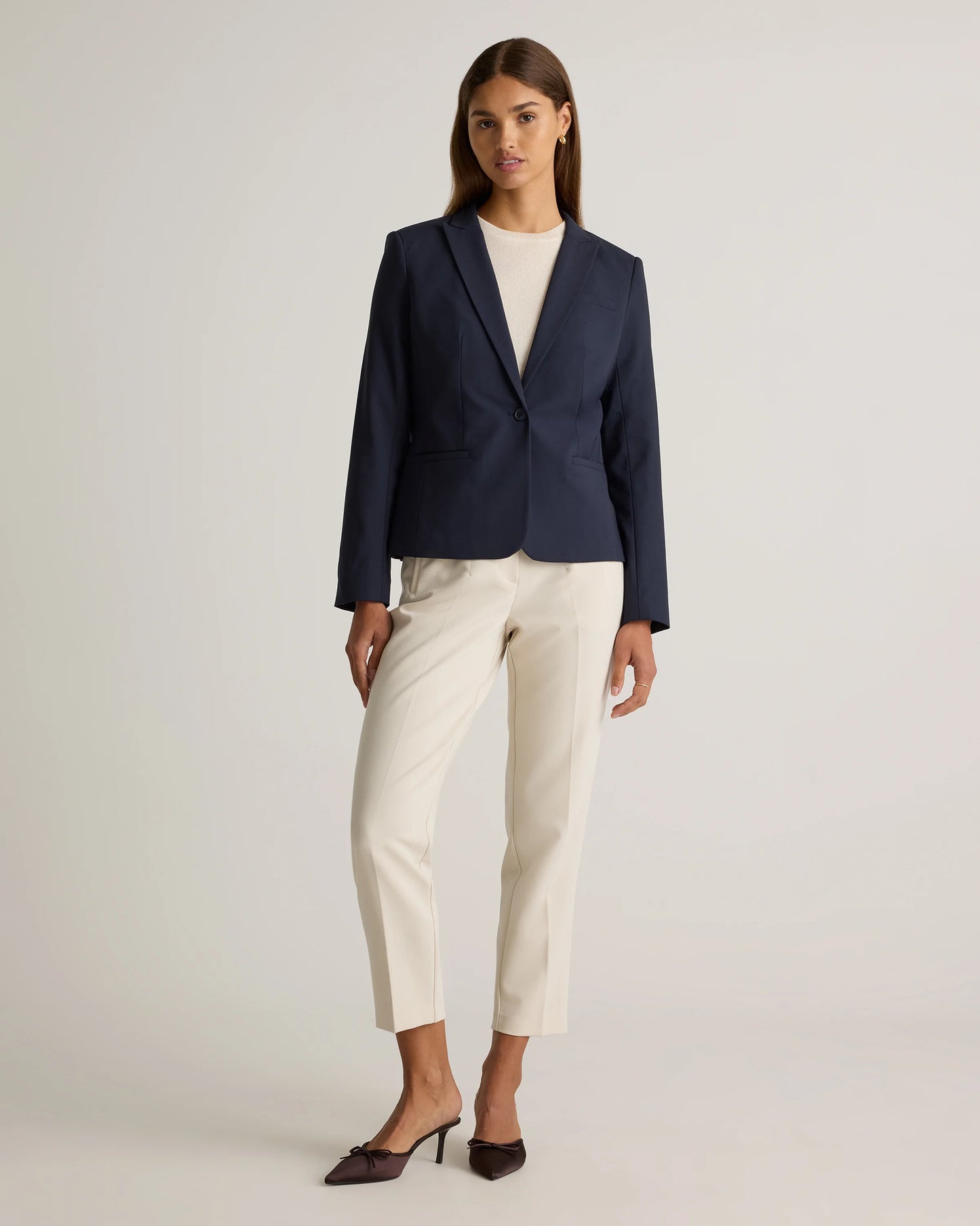 Italian Wool Tailored Blazer - XS / Navy