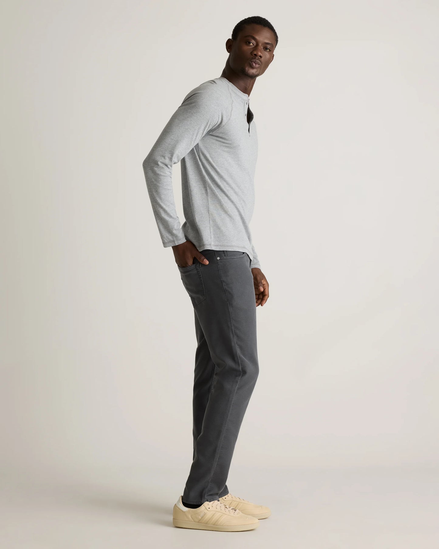 French Terry 5-Pocket Pants - Slim - 30X30 / Bayberry Olive