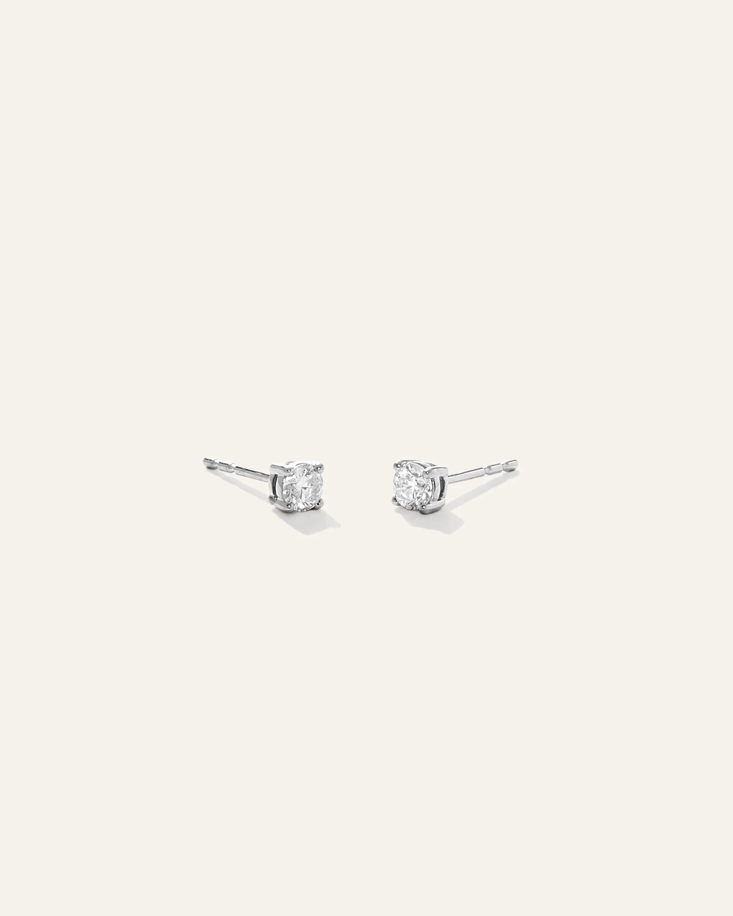 14k Gold Natural Diamond Solitaire Studs - 0.25ctw - One Size / Yellow Gold
