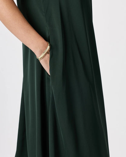 Washable Stretch Silk Voluminous Maxi Dress - XS / Moonstone Blue