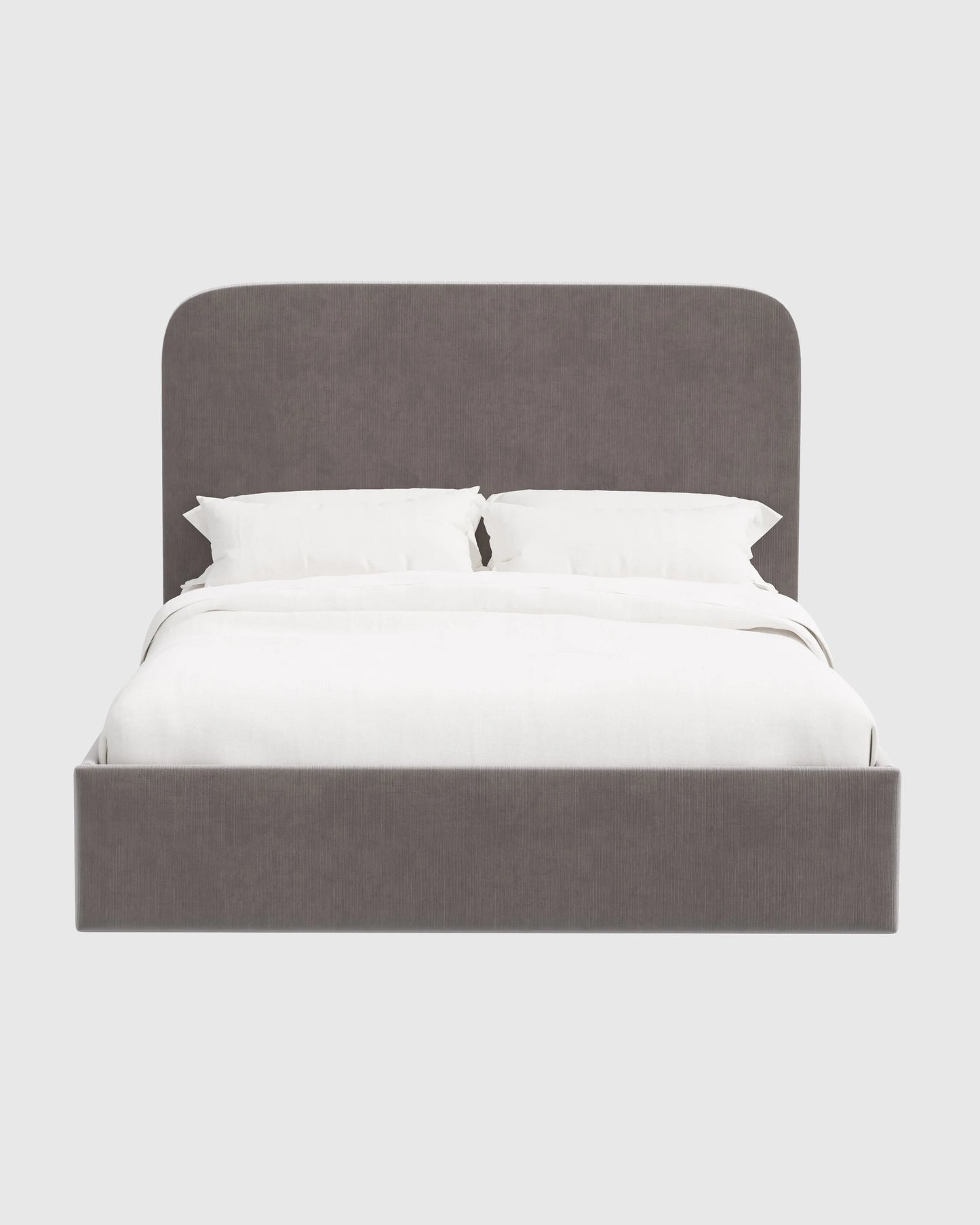 Curved Bed in Performance Velvet - Full / Walnut