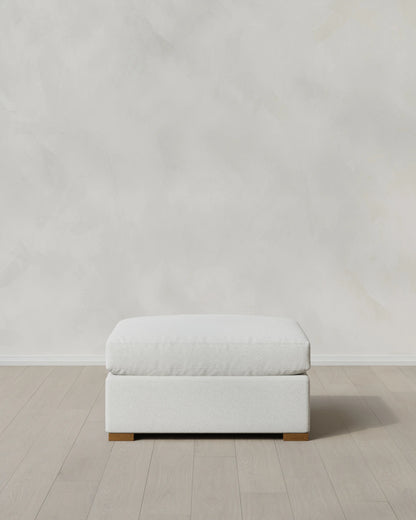 Hollis Slope Arm Ottoman in Performance Basketweave - 37" / Flax