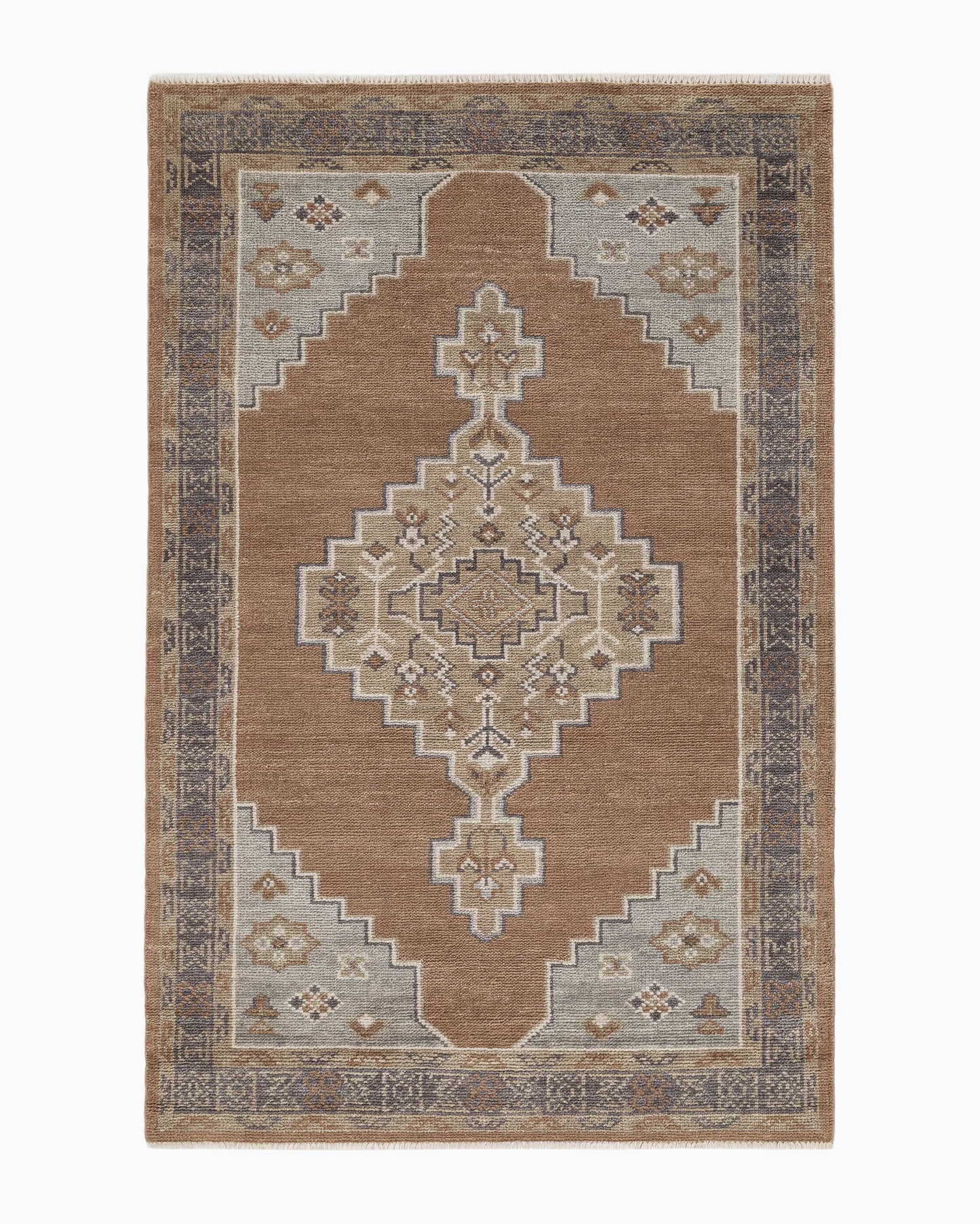 Chloe Hand-Knotted Wool Rug - 5' x 8' / Cognac