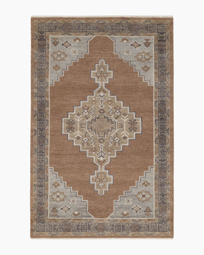 Chloe Hand-Knotted Wool Rug - 5' x 8' / Cognac