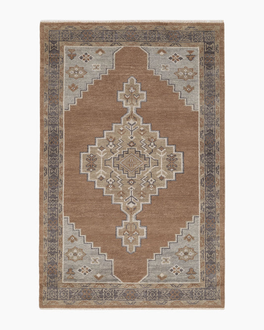 Chloe Hand-Knotted Wool Rug - 5' x 8' / Cognac